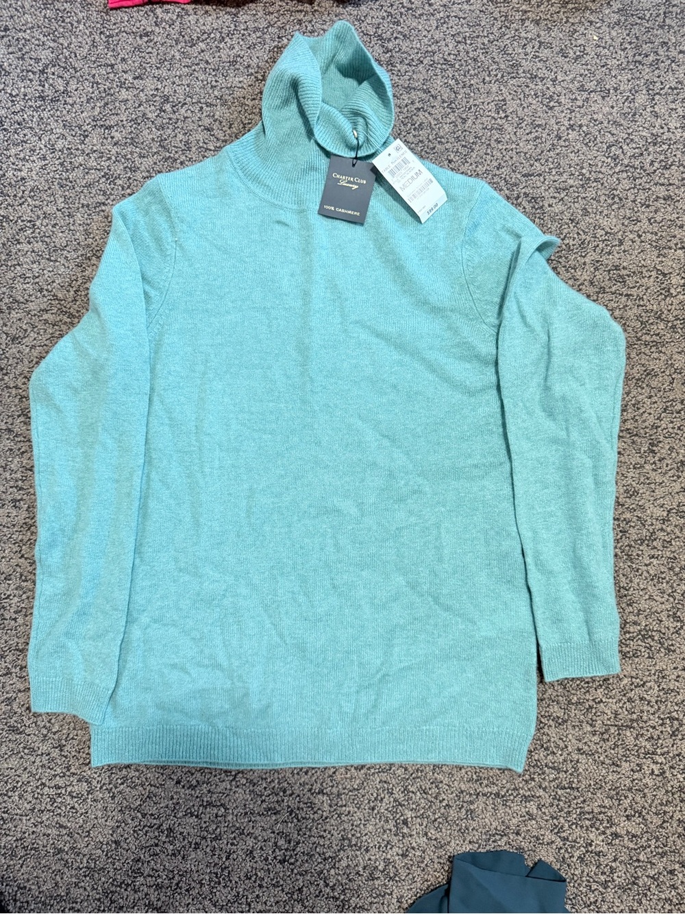 Charter Club Aqua Turtleneck Sweater